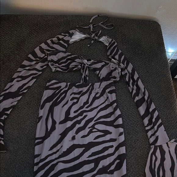 Dresses & Skirts - Zebra Print Halter Top and Skirt Set